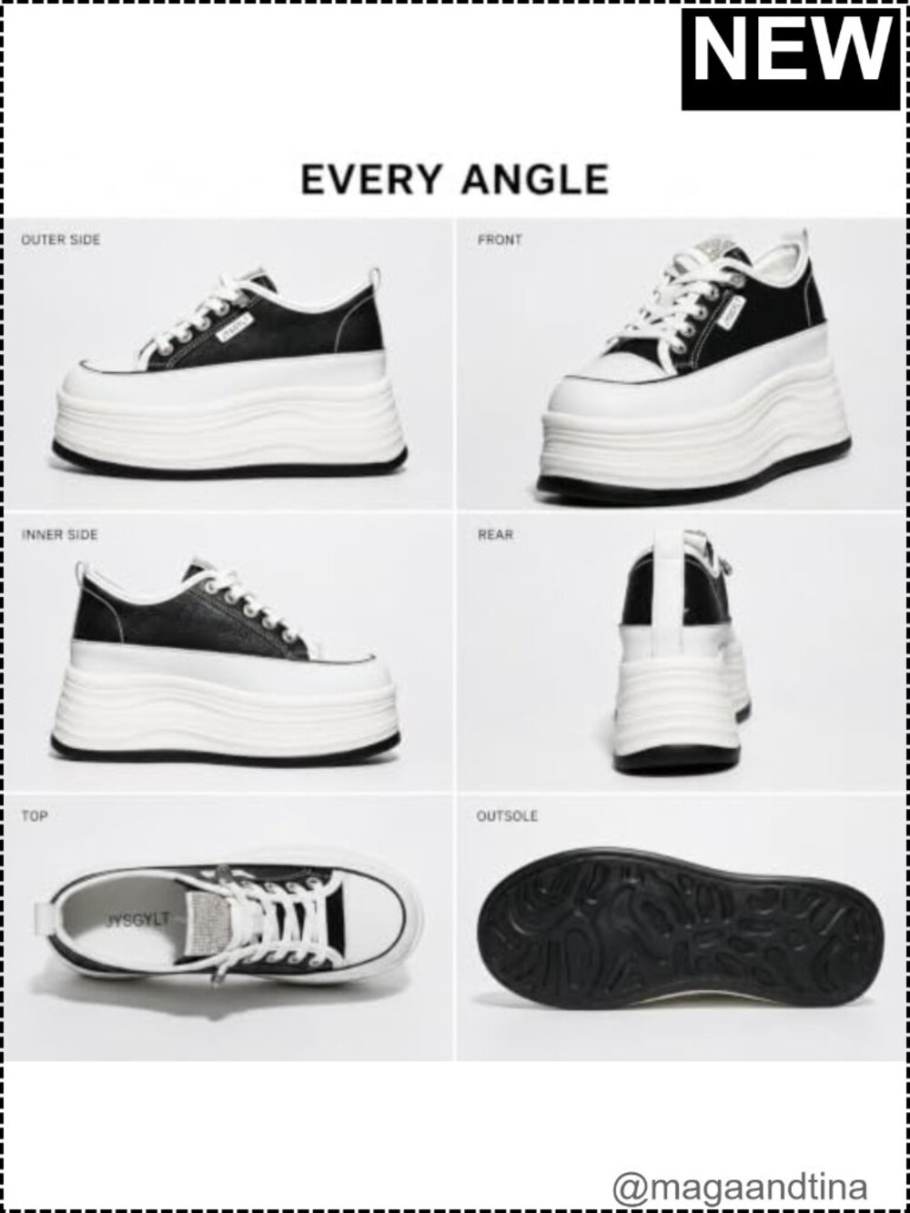 Chunky Platform Sneakers Women Fashion Casual Glitter Lace-Up Shoes - Picture 5 of 6
